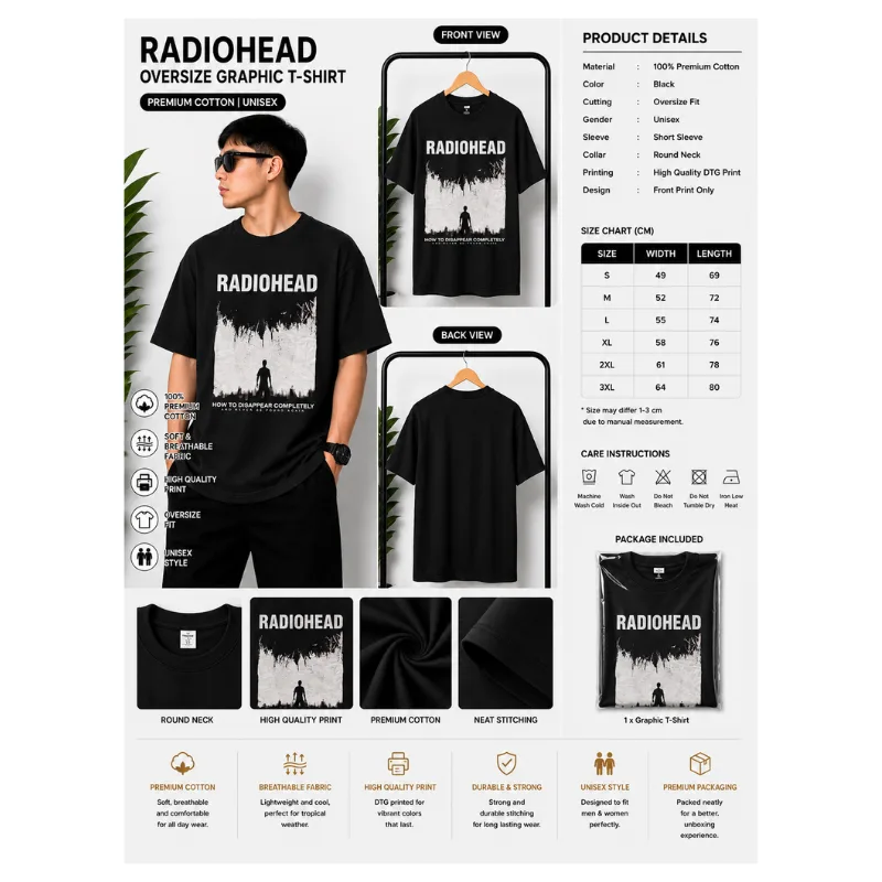 Radiohead Oversize Graphic T-Shirt