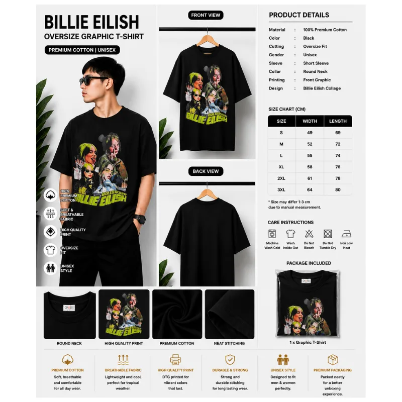 BILLIE EILISH OVERSIZE GRAPHIC T-SHIRT