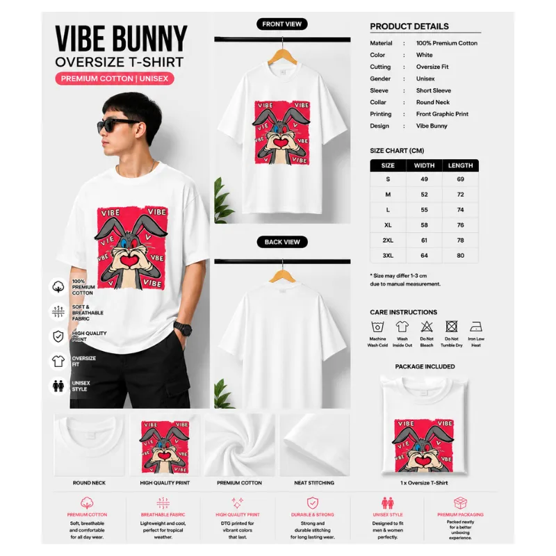 Vibe Bunny Oversize T-Shirt