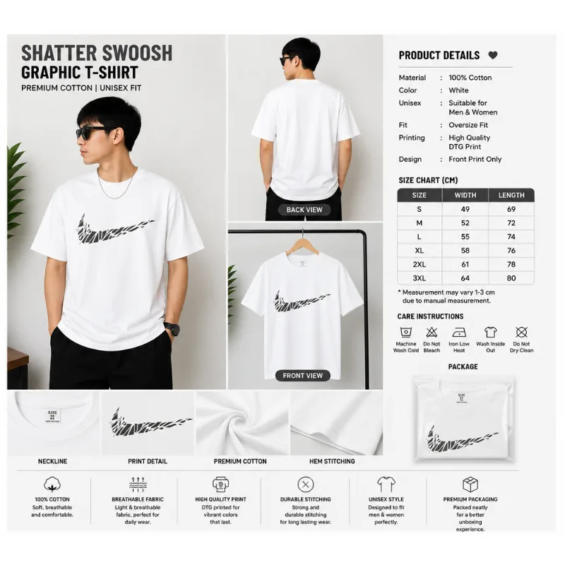 Shatter Swoosh Graphic T-Shirt