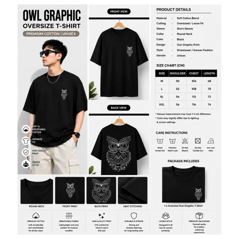 Owl Graphic Unisex T-Shirt