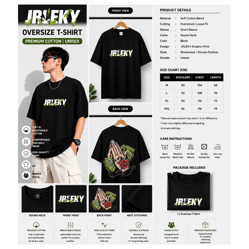 JRLEKY Oversize T-Shirt