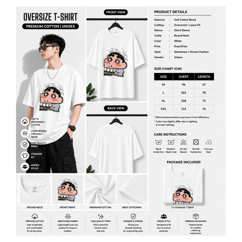 Shinchan Cartoon Oversize T-Shirt