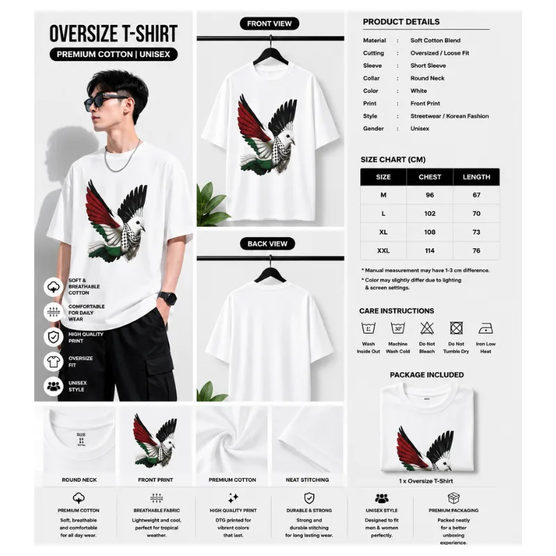 Dove Palestine Oversize T-Shirt