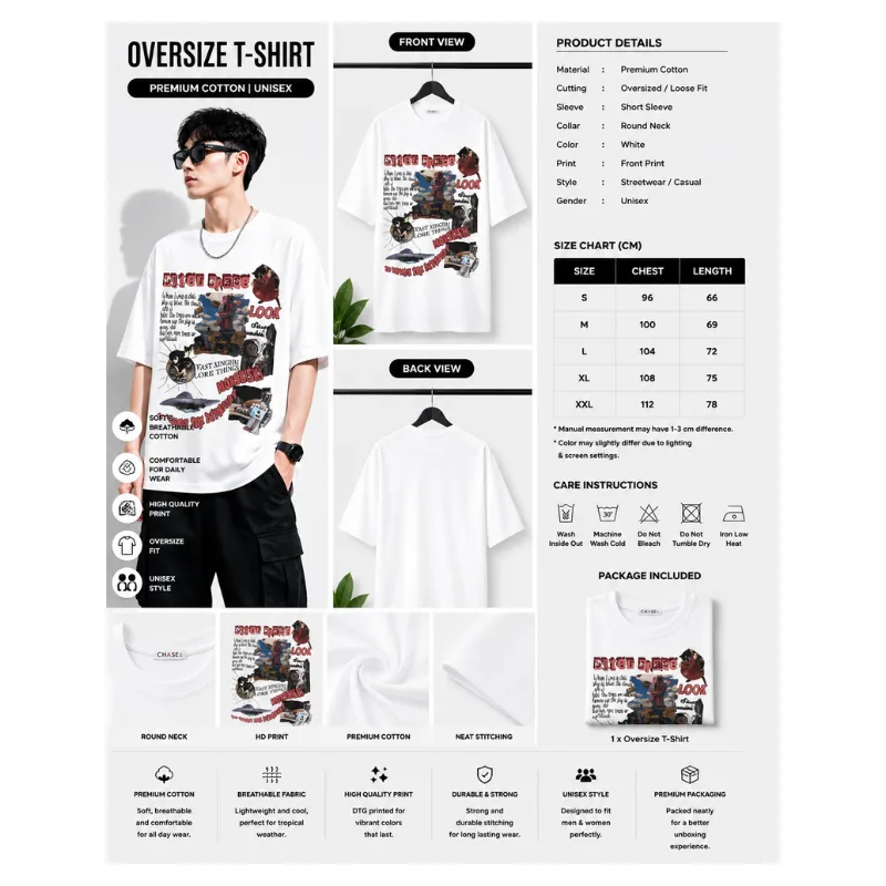 Outer Space Graphic Oversize T-Shirt