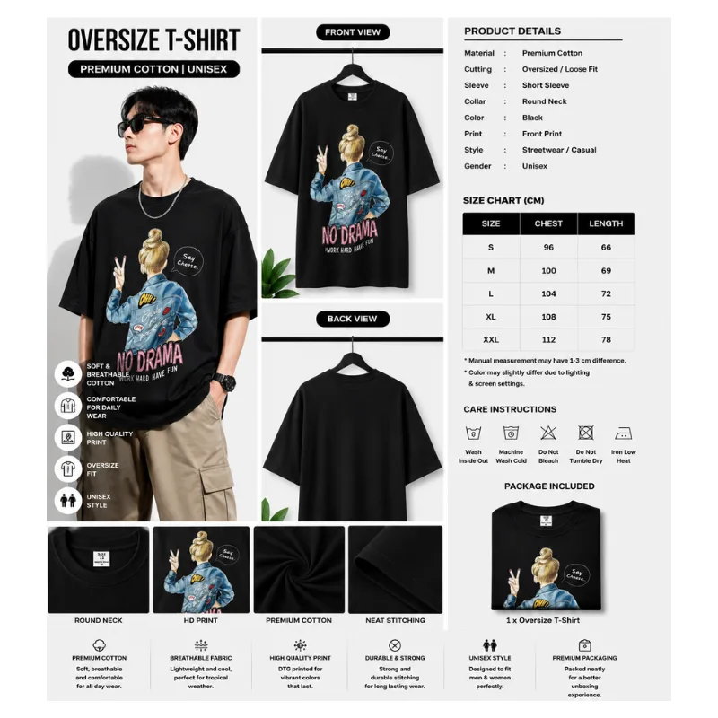 No Drama Girl Oversize T-Shirt